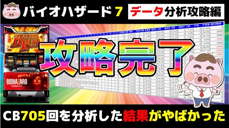 【パチスロバイオハザード７攻略】実戦ホールデータＣＢ７０５回を分析した結果がやばかった！