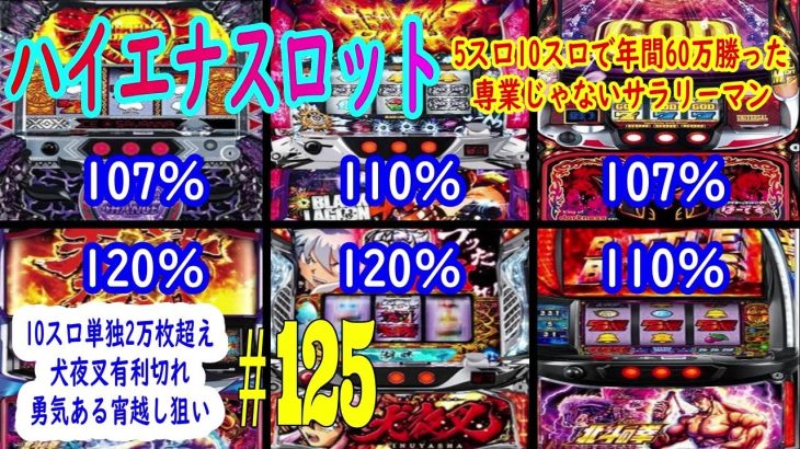 10スロ単独2万枚オーバー、犬夜叉有利切れ狙い、北斗のハイエナ恩恵　ハイエナスロット実践動画5スロ10スロで年間60万勝った専業じゃないサラリーマン＃125