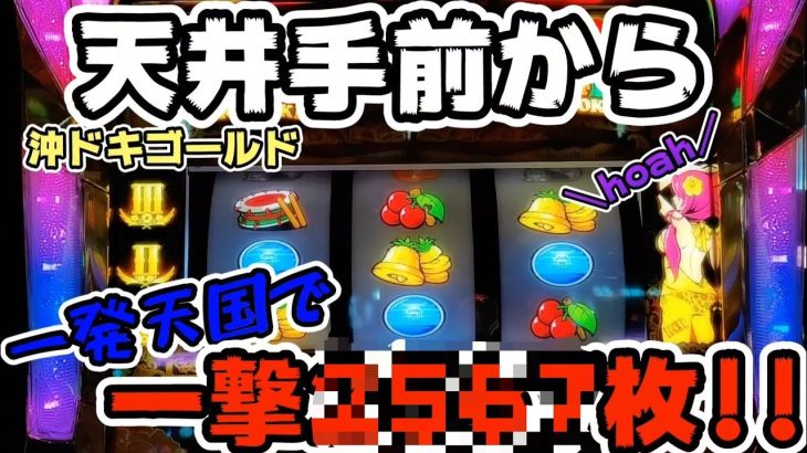 【沖ドキゴールド】天井手前から一撃◯◯◯枚でカナちゃんランプ点灯からのhoah!!#258