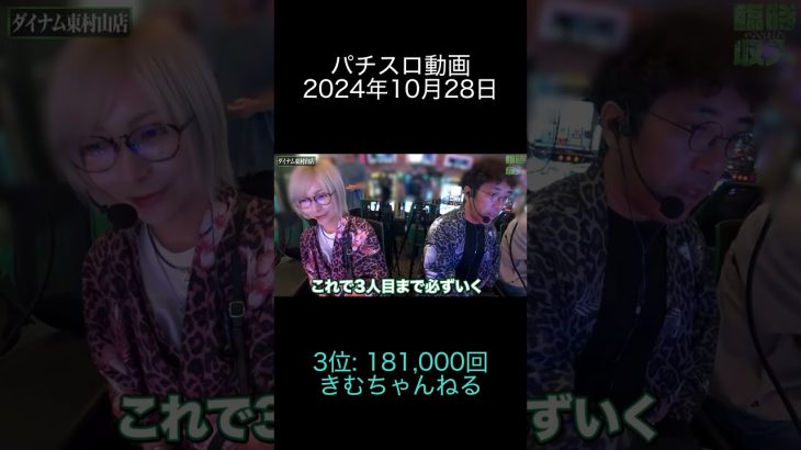 2024年10月28日 パチスロ動画ランキング 3位: きむちゃんねる