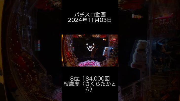 2024年11月03日 パチスロ動画ランキング 8位: 桜鷹虎〈さくらたかとら〉