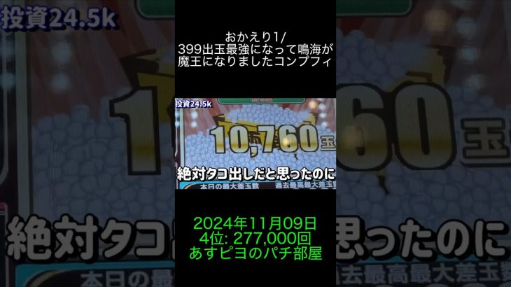 2024年11月09日 パチスロ動画ランキング 4位: あすピヨのパチ部屋