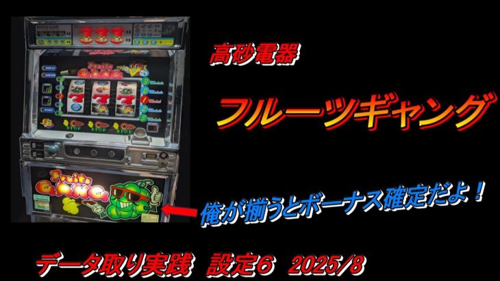 『フルーツギャング　2025.8 データ取り実践 』パチスロ｜４号機｜裏モノ｜高砂電器｜実践動画 ｜裏物｜スロット｜レトロ